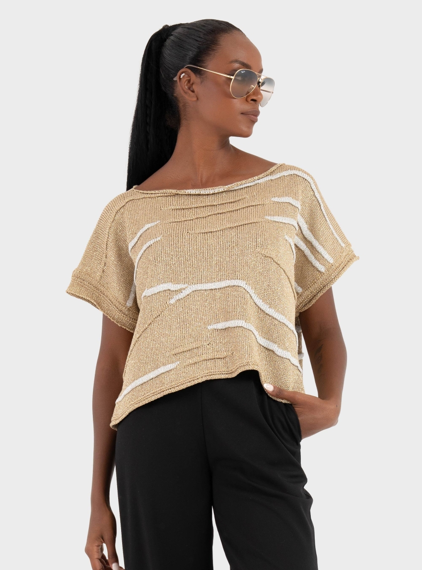 Ioanna Kourbela 'Festivities' Crop Top - Gold