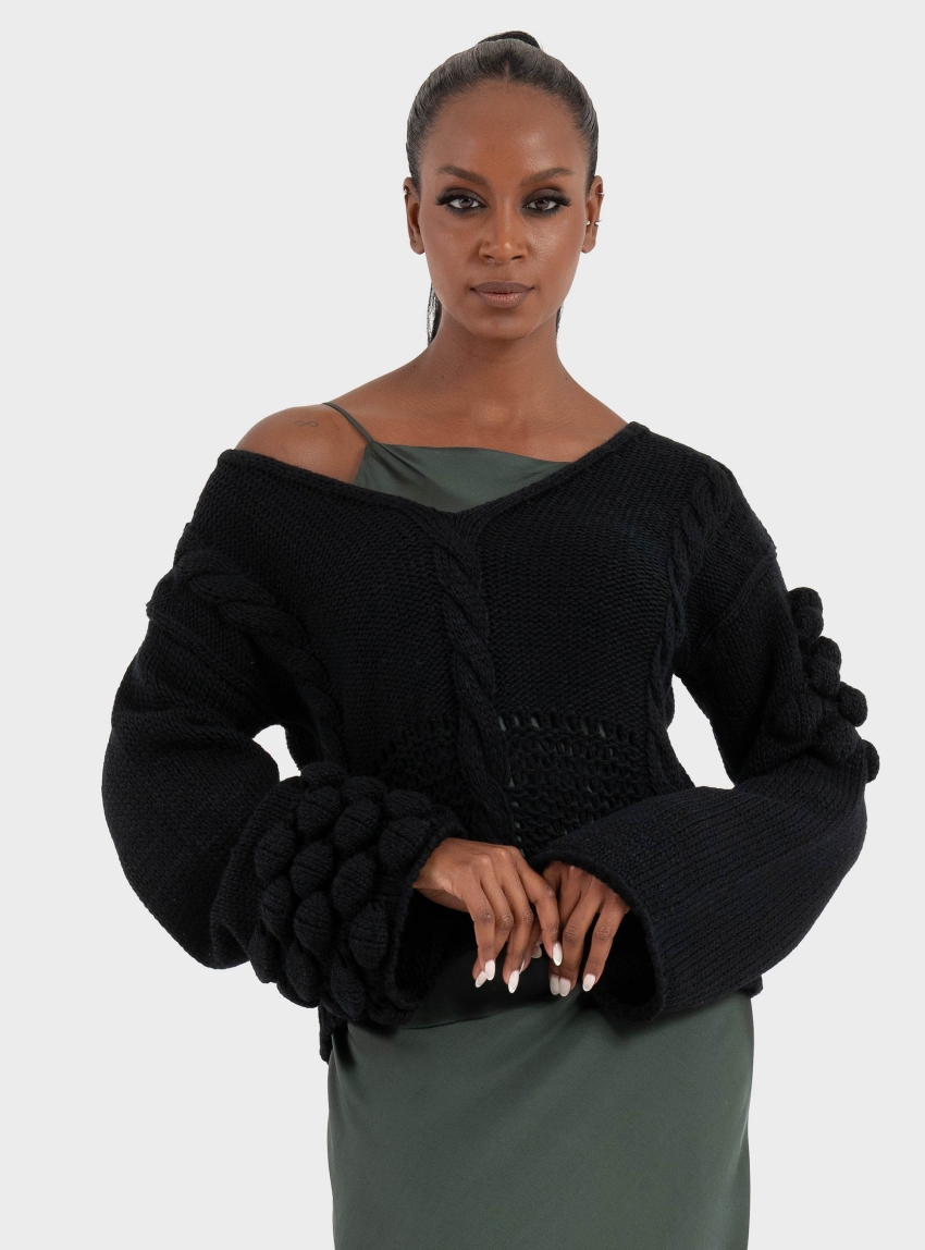 Ioanna Kourbela 'Sensitive Hug' Longsleeve Blouse - Black