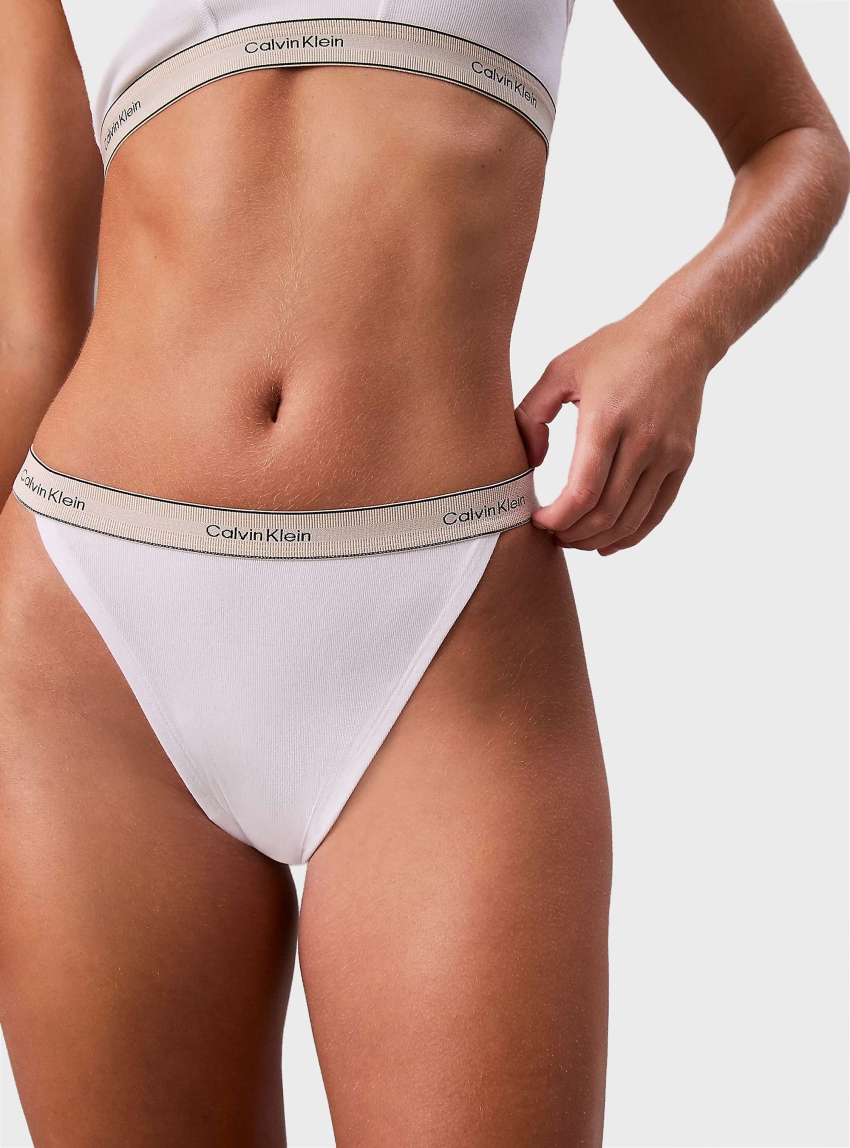 Calvin Klein Tanga - Heritage Cotton Stretch - White