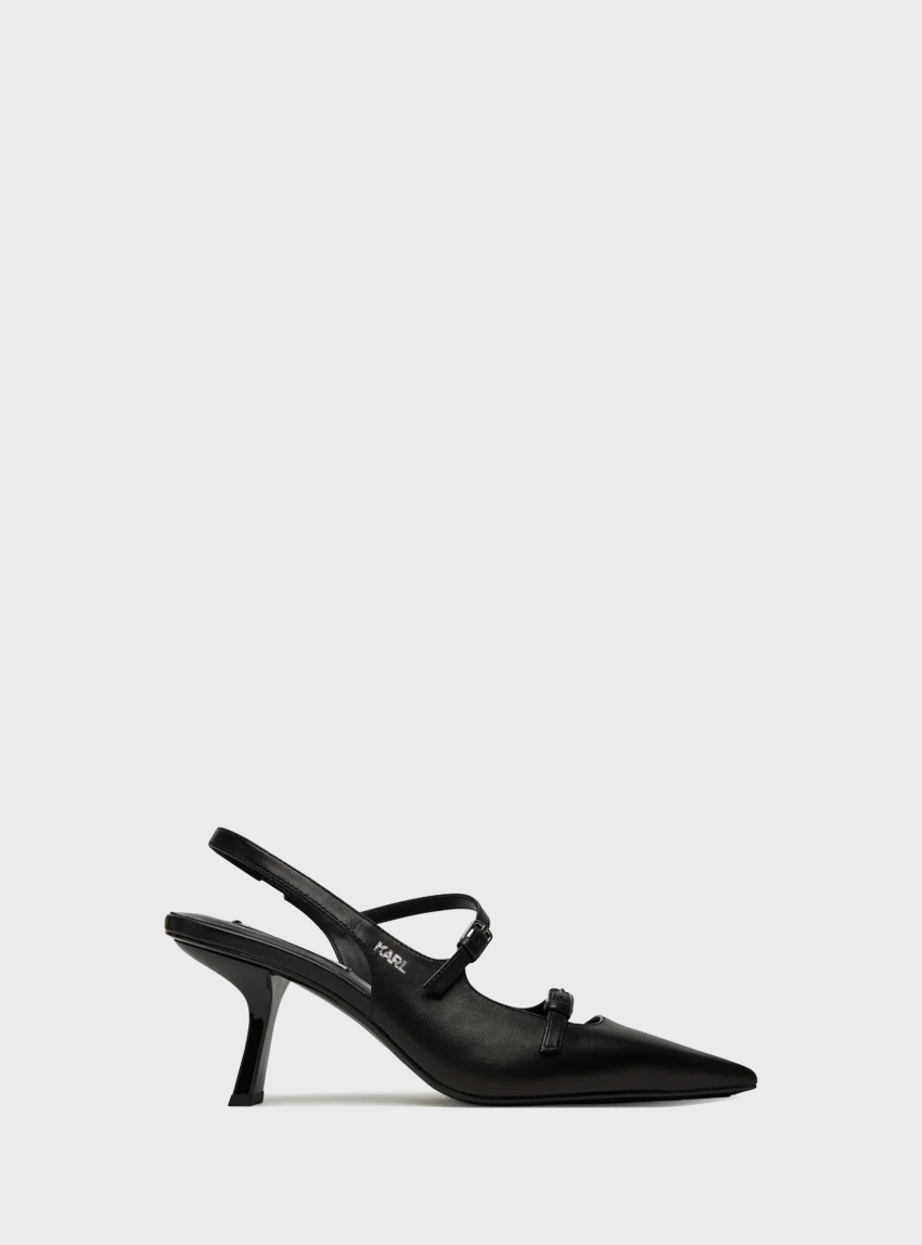 Karl Lagerfeld Karmel Strap Slingbacks - Black
