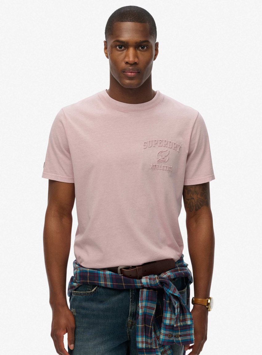 Superdry Athletic Embossed Relaxed T-Shirt - Dusty Pink