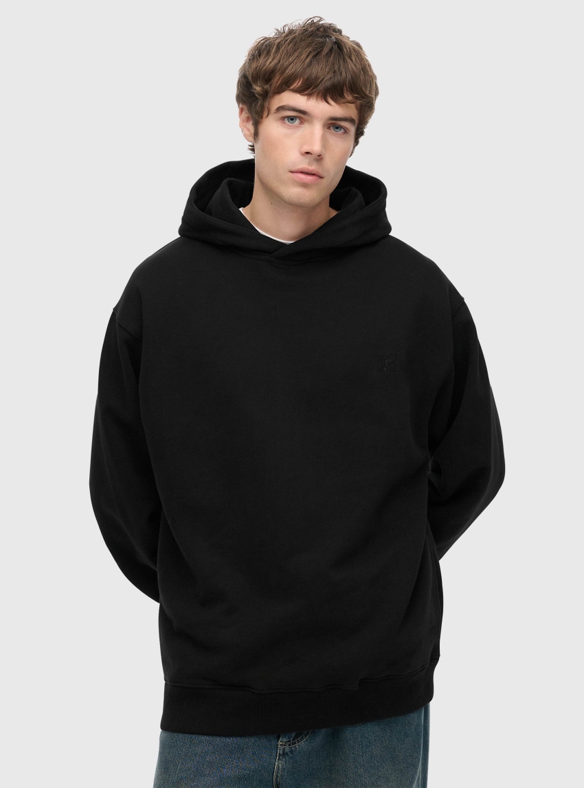 Superdry Blank Oversized Hoodie - Black