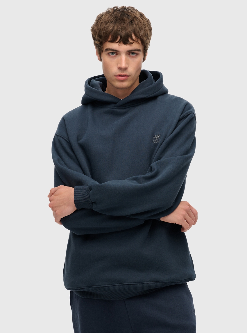 Superdry Blank Oversized Hoodie - Navy