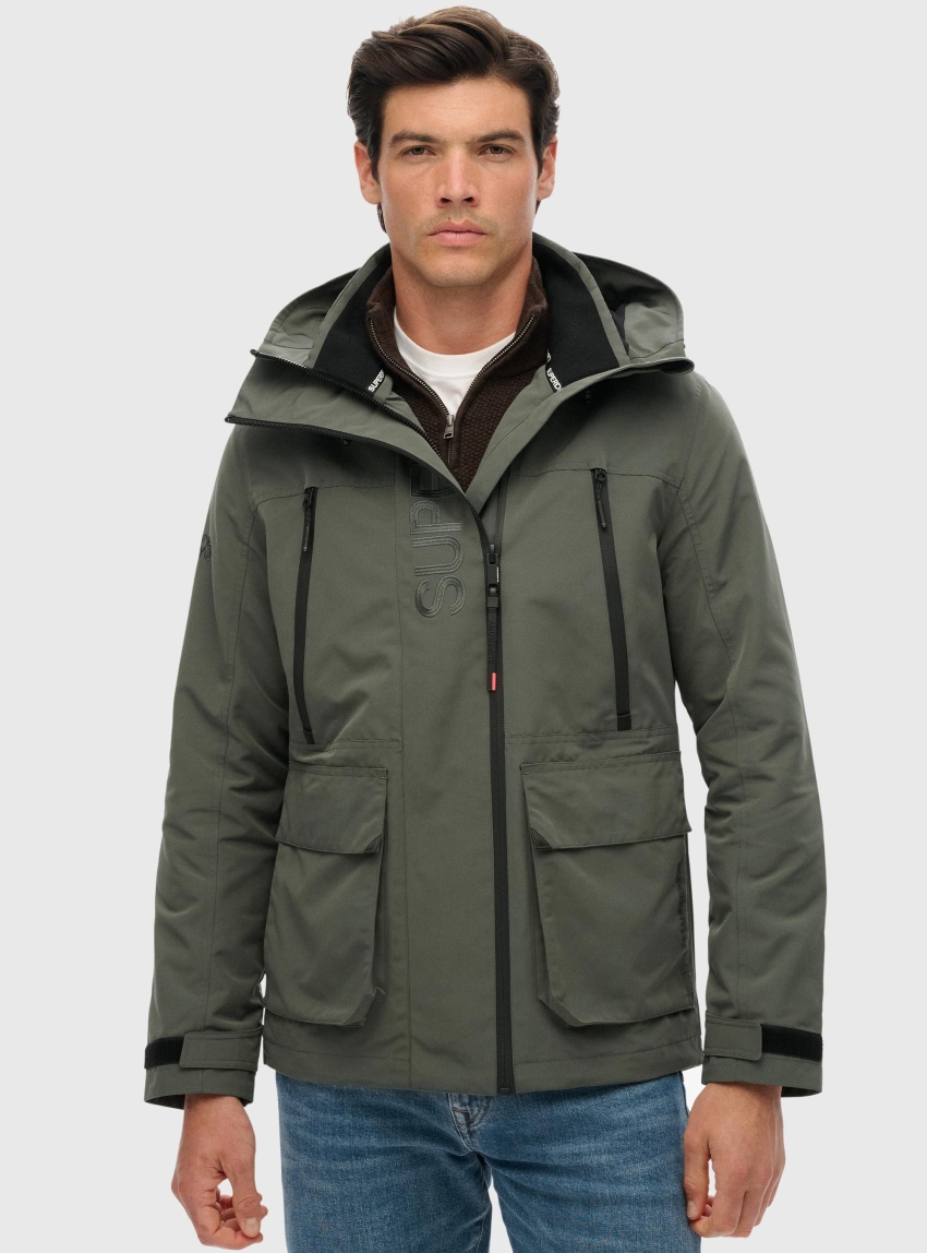 Superdry Hood Ultimate Embroidery Windbreaker - Charcoal