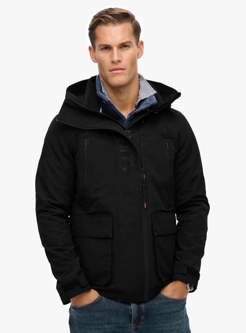 Superdry Hood Ultimate Embroidery Windbreaker - Black