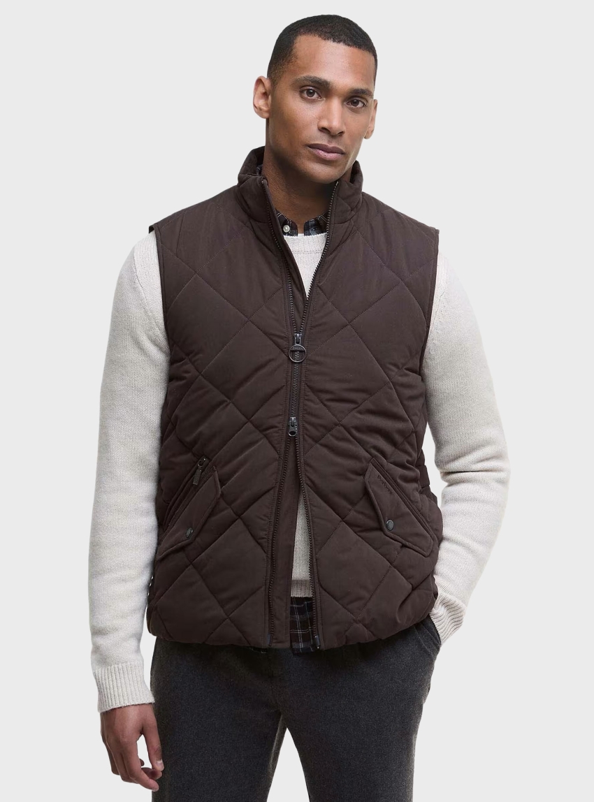 Barbour City Chelsea Quilted Gilet - Dark Brown
