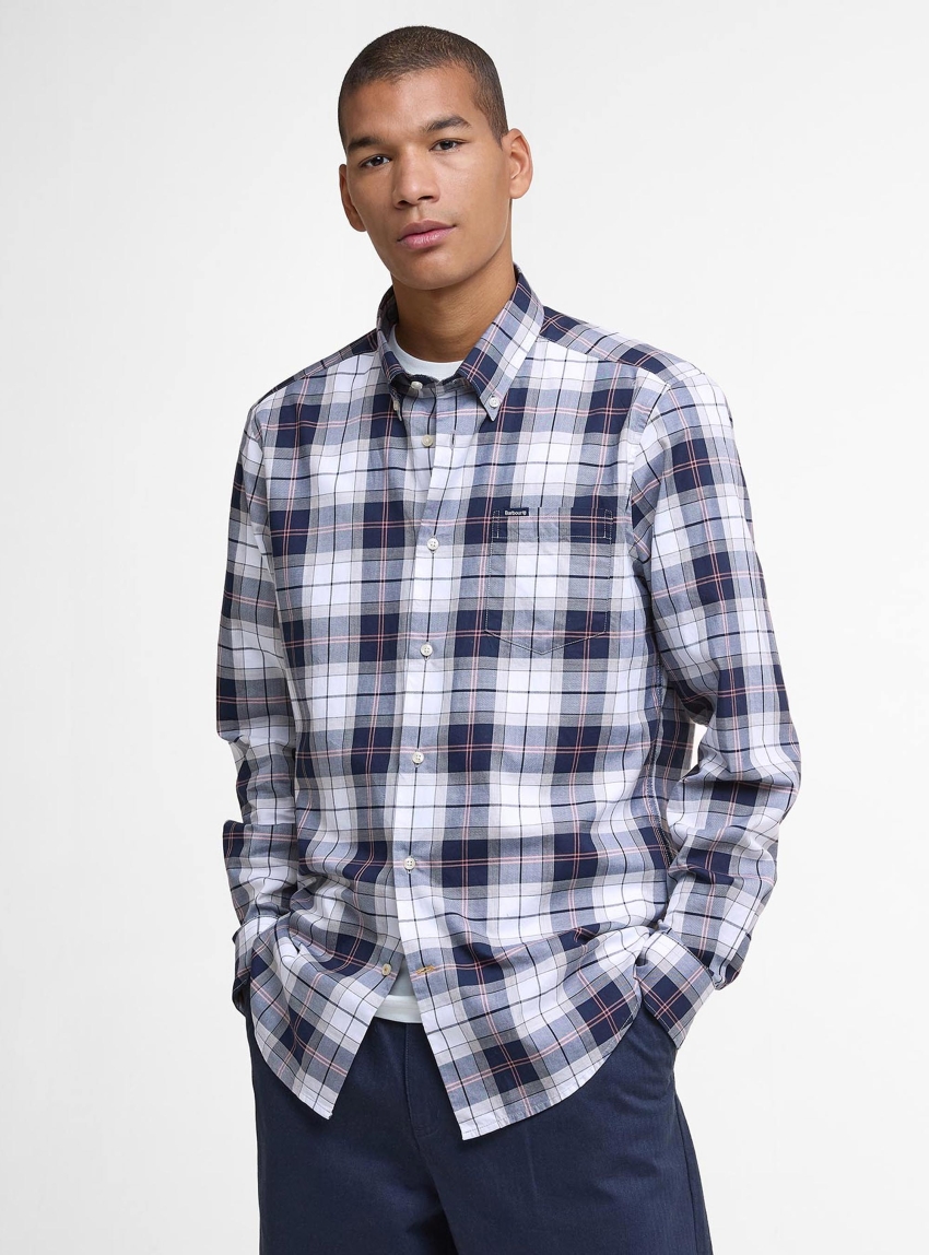 Barbour Wetheram Tailored Long-Sleeved Shirt - Dark Blue