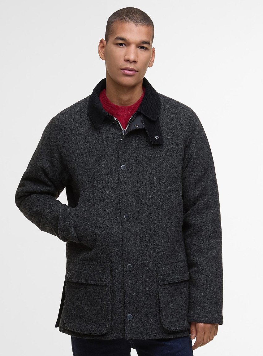 Barbour Bedale Wool Jacket - Dark Grey