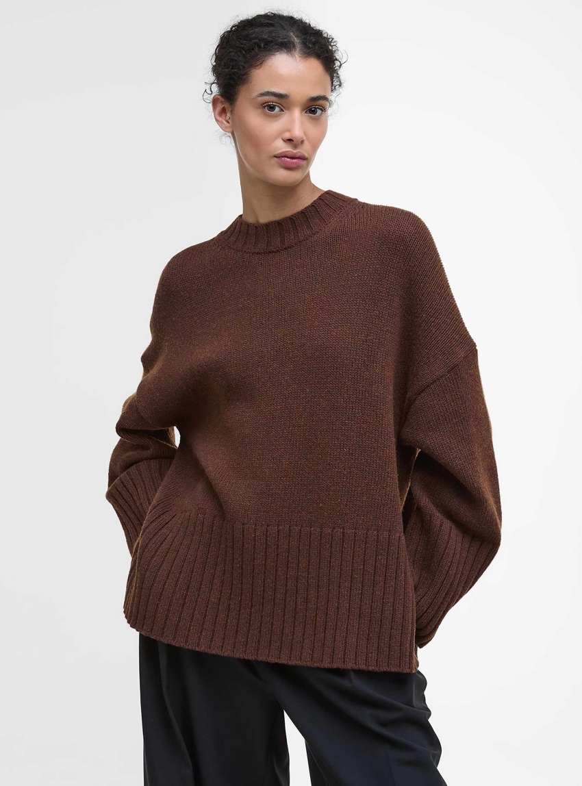 Barbour Sophia Crew Neck Jumper - Rust Brown