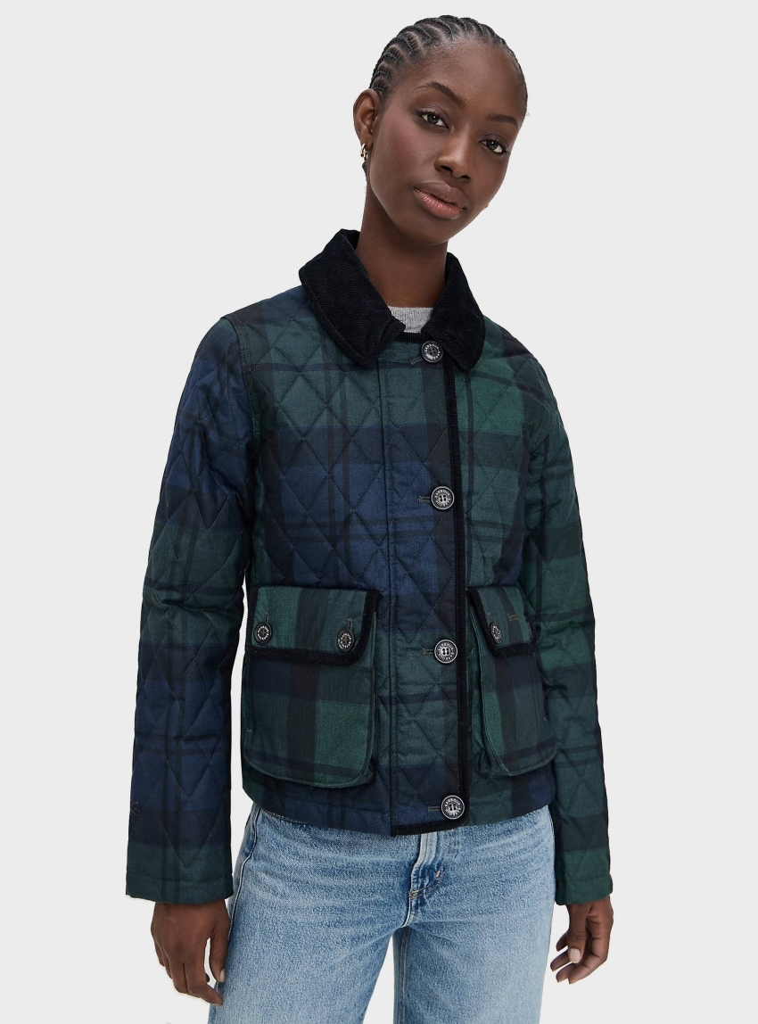 Barbour Loudon Tartan Quilted Jacket - Blue