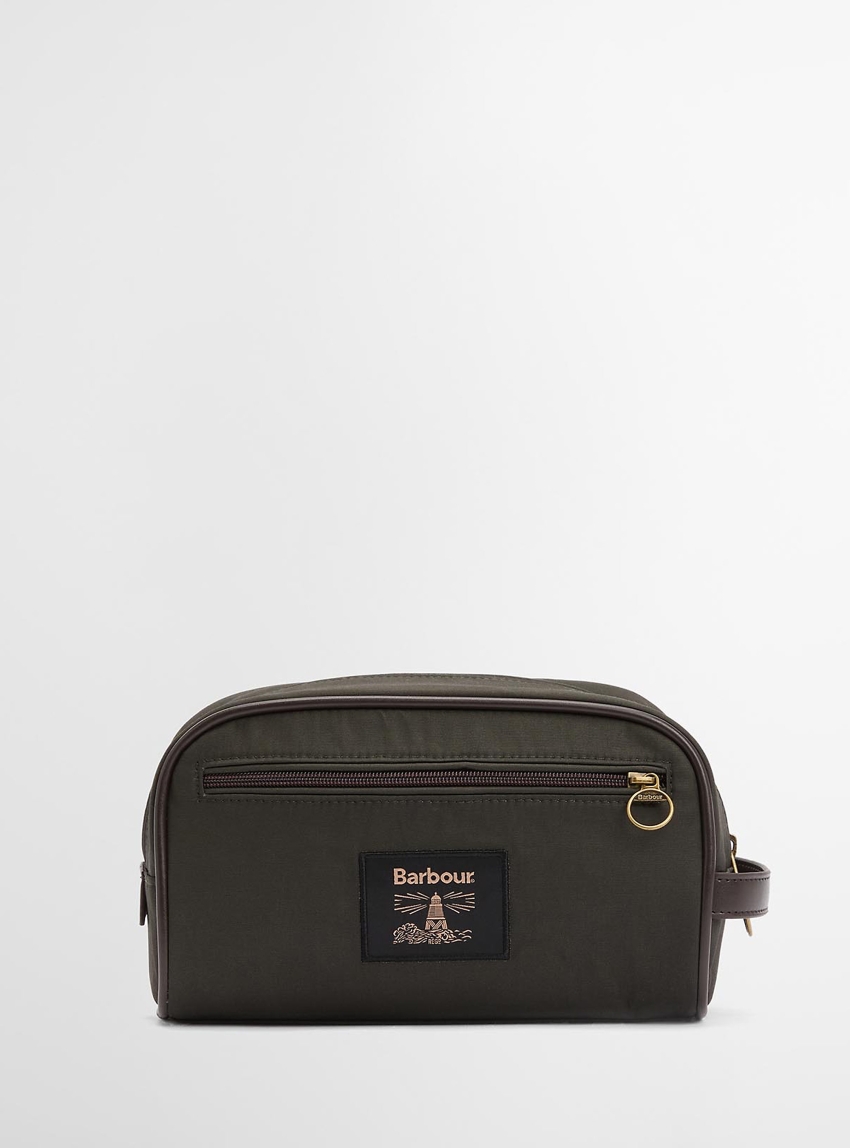 Barbour Waxed Washbag - Olive 