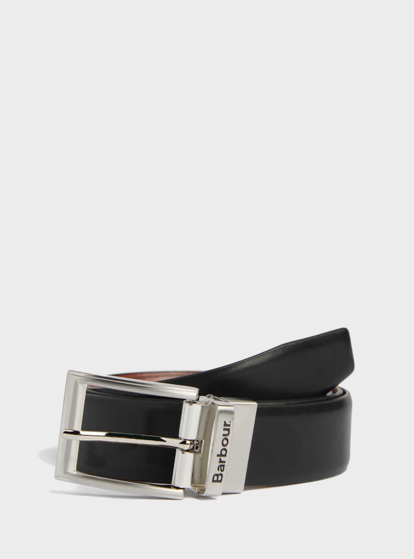 Barbour Fife Reversible Leather Belt - Black
