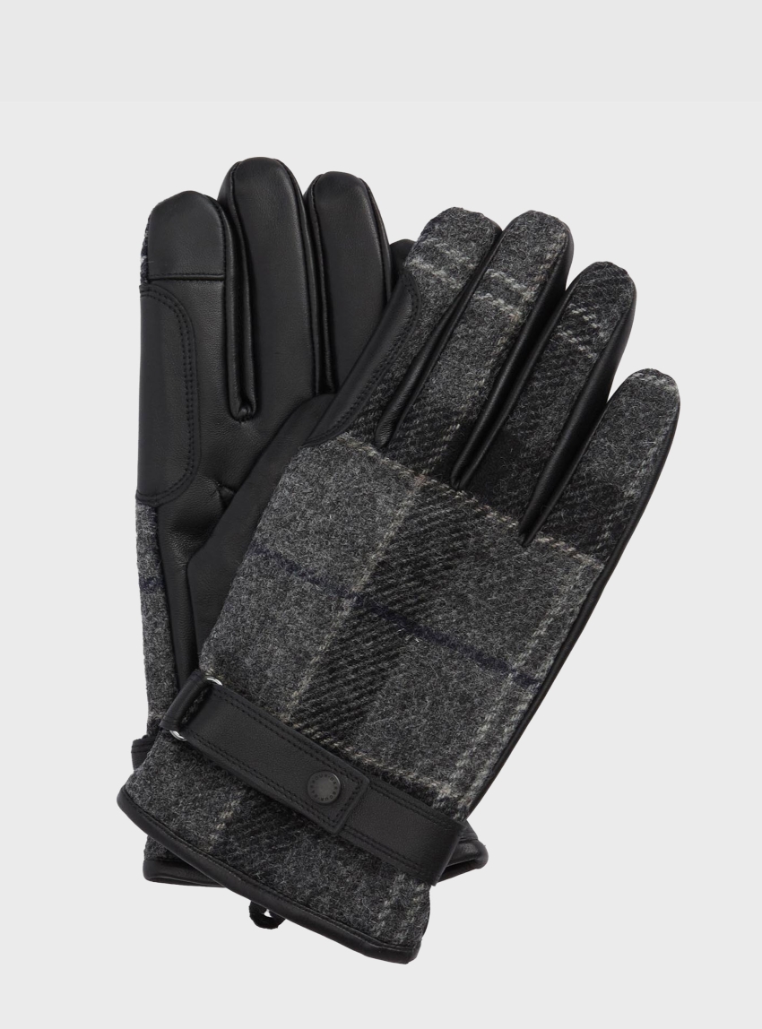 Barbour Newbrough Tartan Gloves - Black