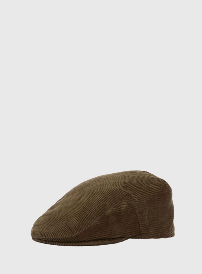 Barbour Westdale Cord Flat Cap - Olive 