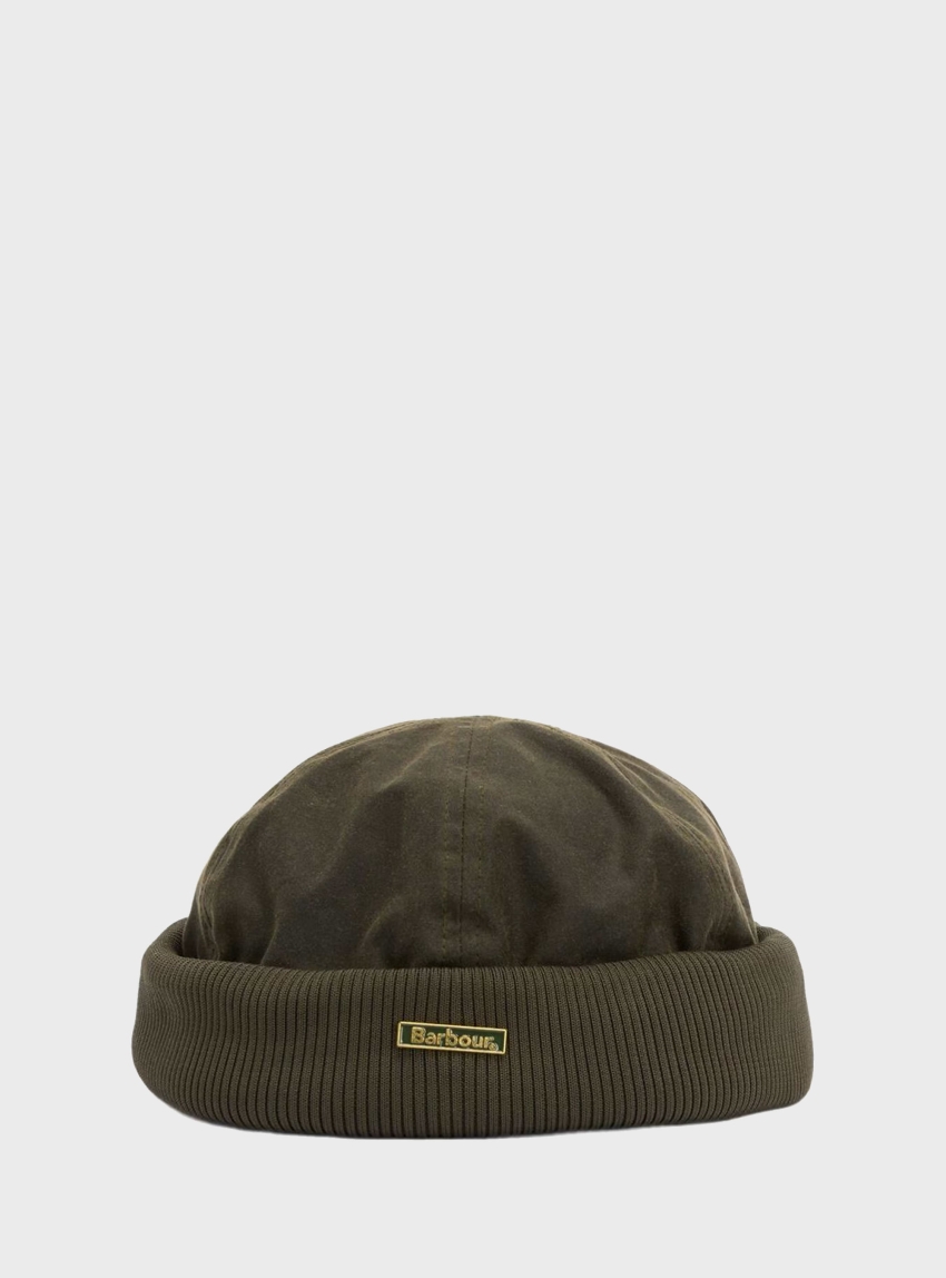Barbour Oakmoor Waxed Docker Hat - Olive 