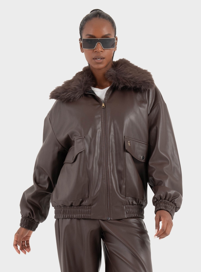 Souvenir Bomber Jacket - Brown