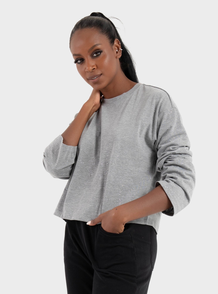 Only Melle Glitter Top - Silver
