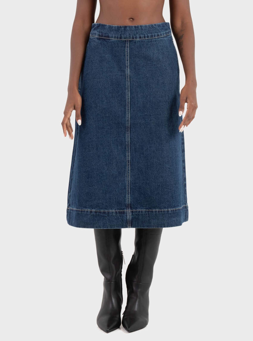 Vero Moda Aware Rilla High Waist Skirt - Dark Aged Denim