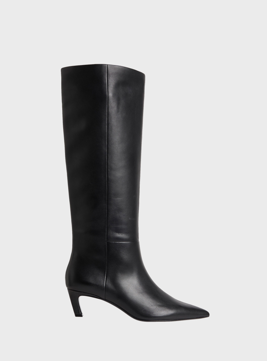 Calvin Klein KITTEN HEEL LONG BOOTS - Black