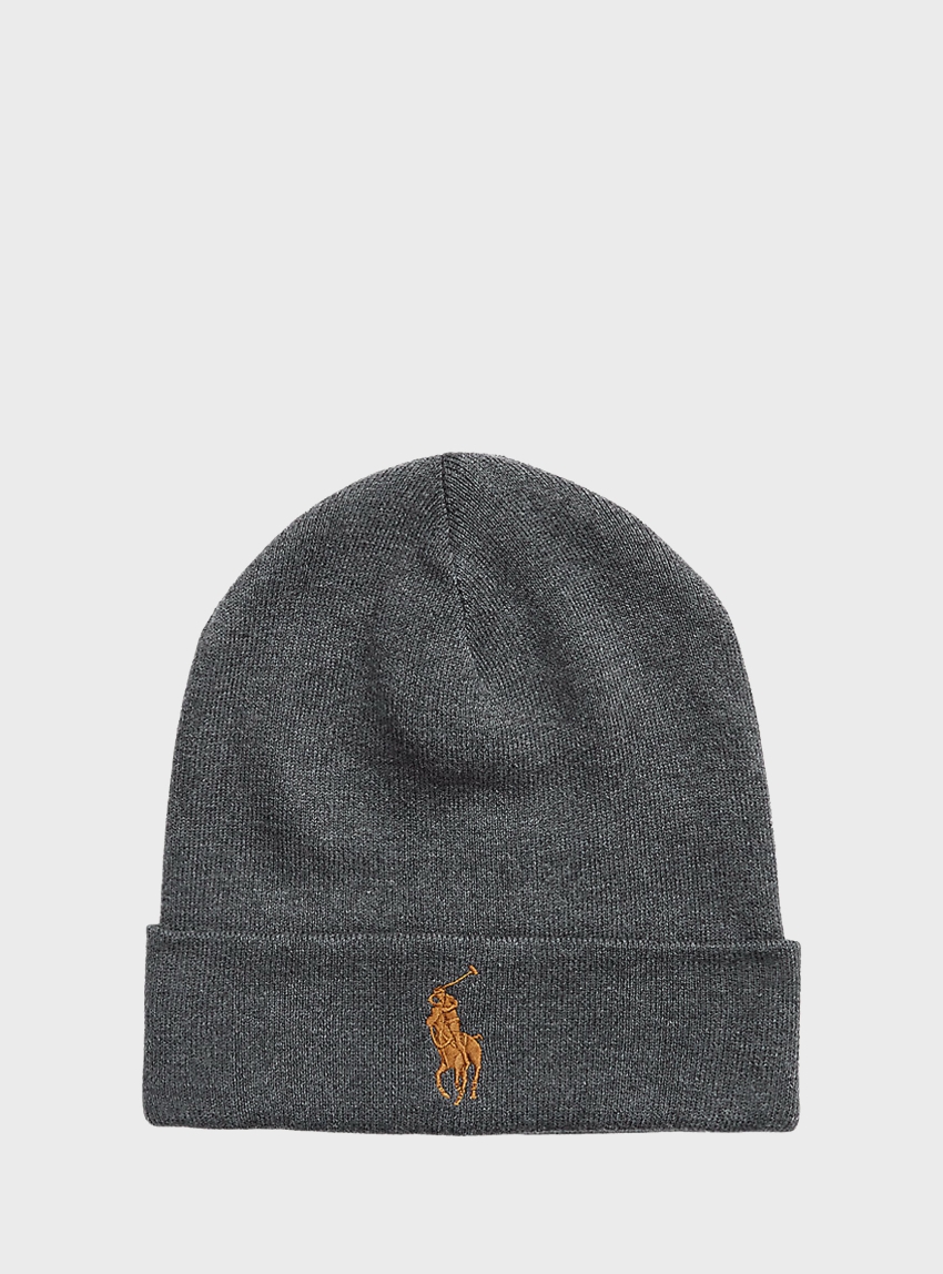 Polo Ralph Lauren Combed Cotton Beanie - Grey Melange