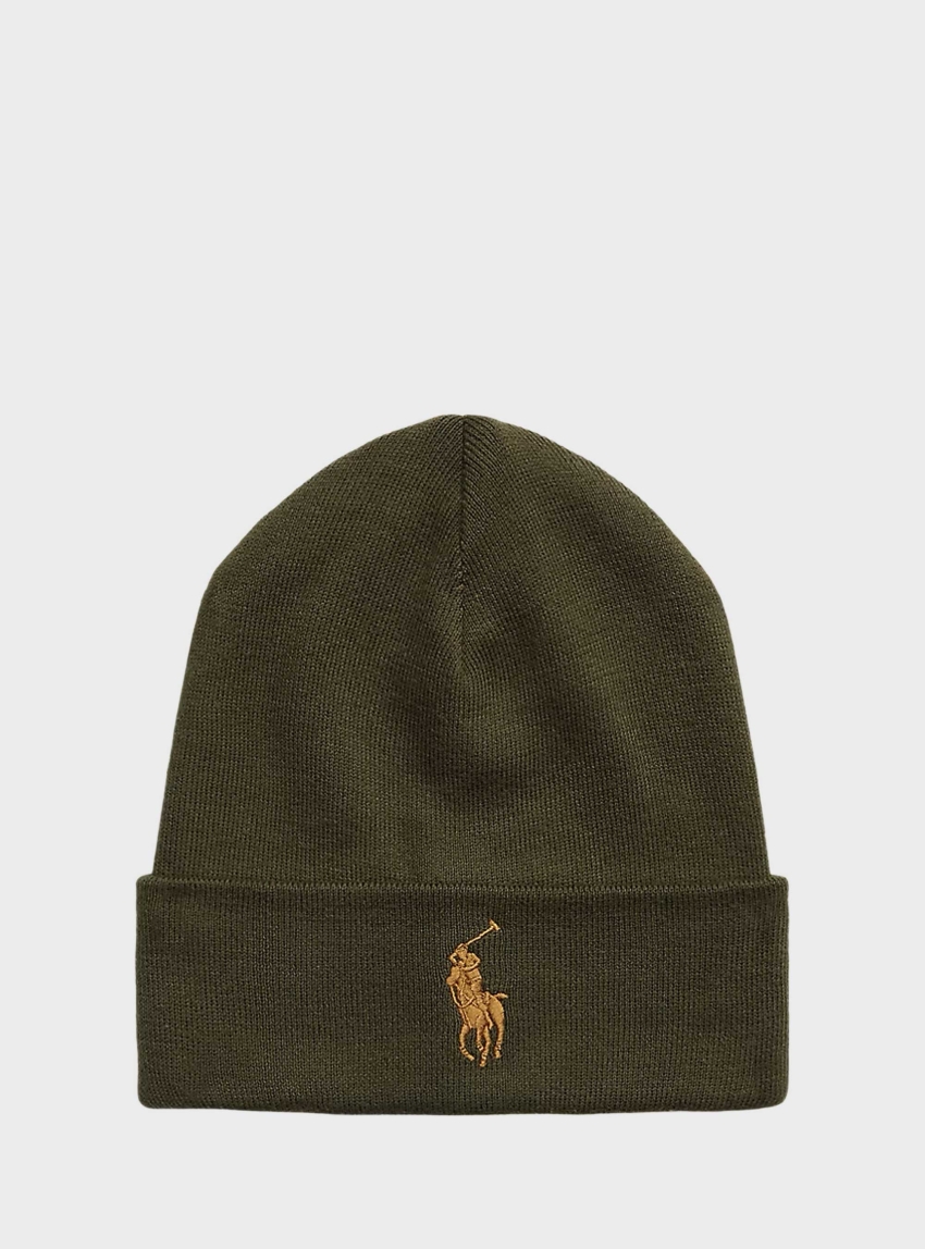 Polo Ralph Lauren Combed Cotton Beanie - Olive 