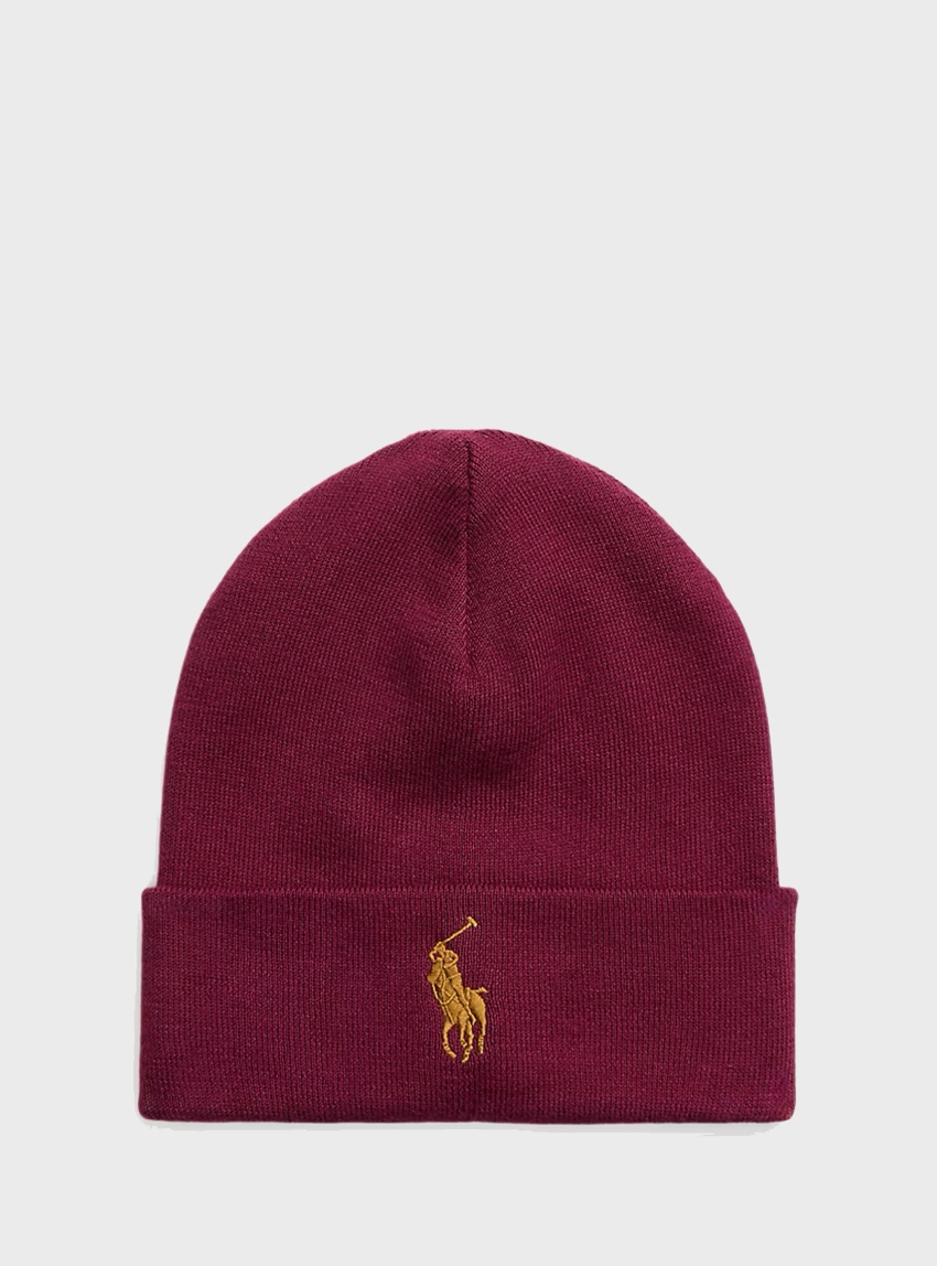 Polo Ralph Lauren Combed Cotton Beanie - Bordeaux