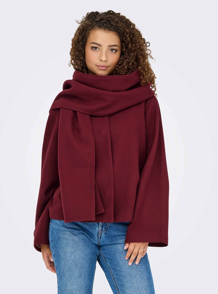 Only Elba Scarf Jacket - Bordeaux