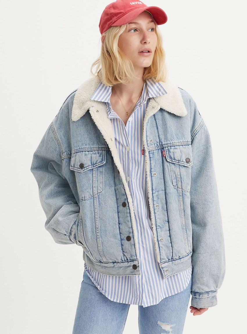 Levi's 90s Sherpa Trucker Jacket - Light Aged Denim