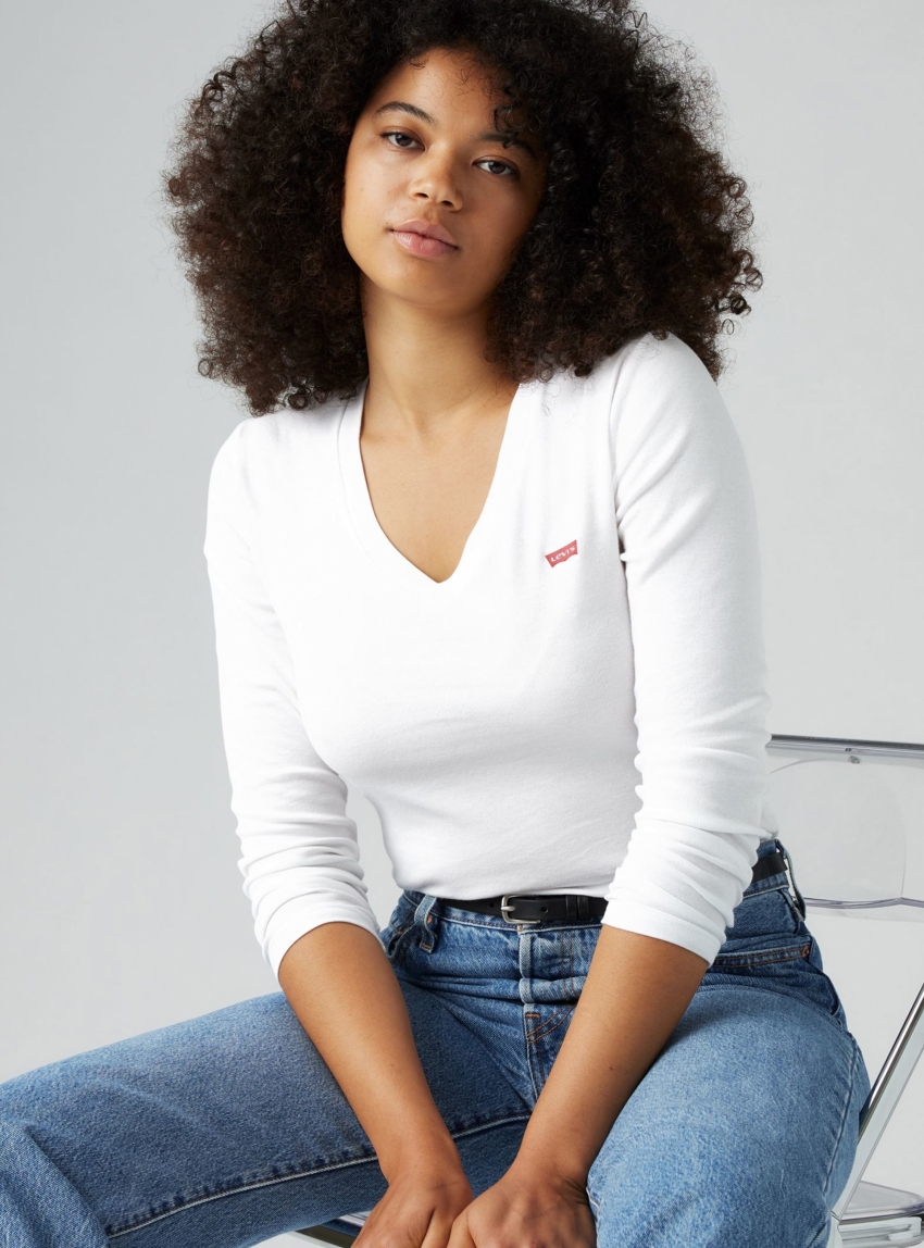 Levi's Essential Housemark Long-sleeve Tee - White