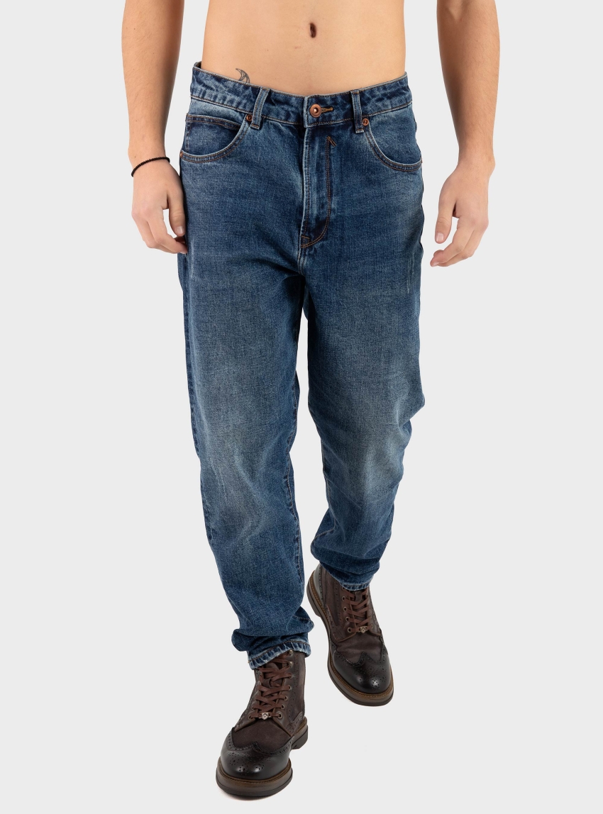 Gianni Lupo Tapered Fit Jeans - Medium Aged Denim