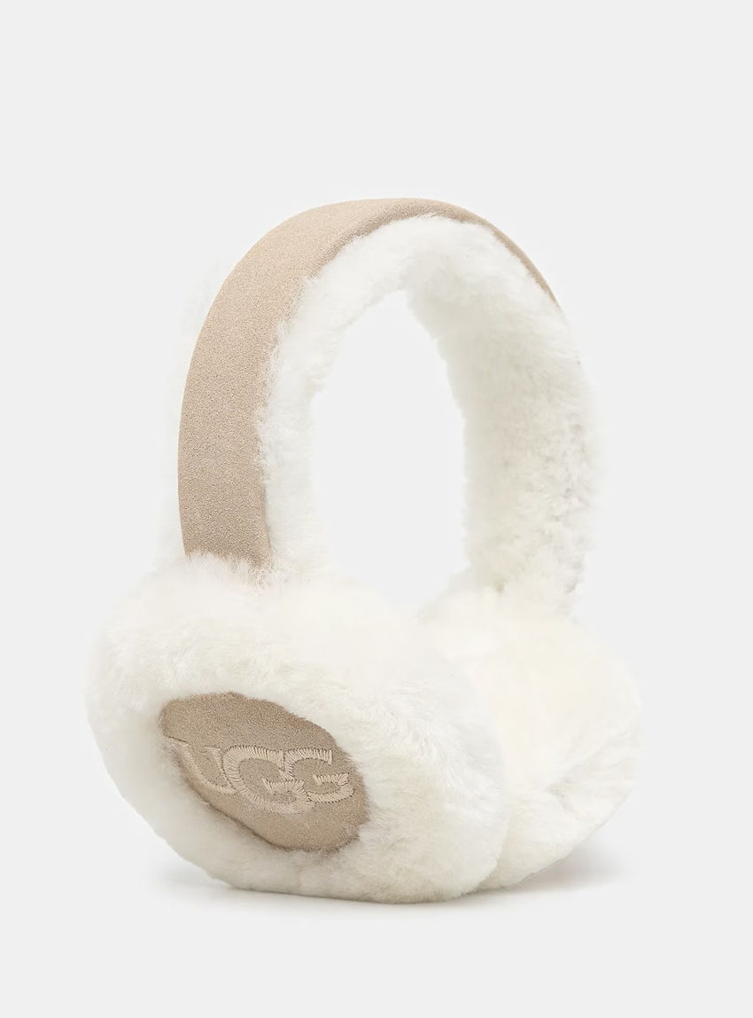 UGG Sheepskin Embroidery Earmuff - Sand