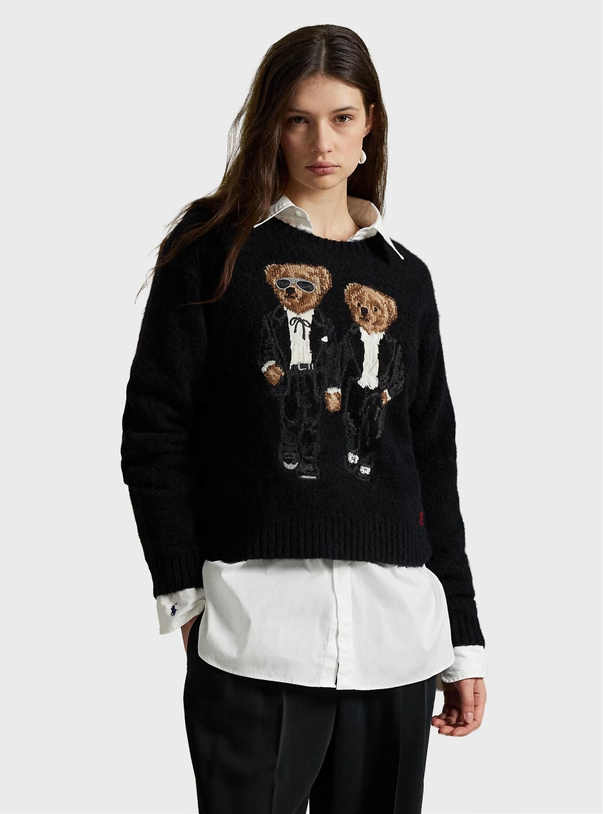 Polo Ralph Lauren Ralph & Ricky Bear Crewneck Jumper - Black