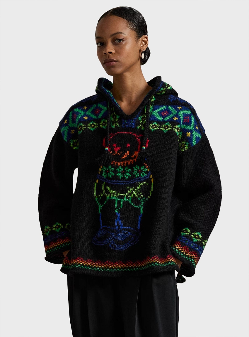 Polo Ralph Lauren Polo Bear Wool Hooded Jumper - Black
