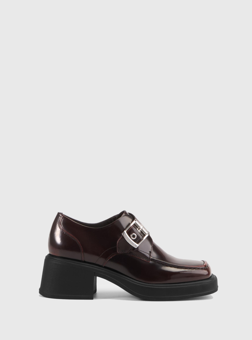 Vagabond Dorah Monk Strap Shoes - Bordeaux