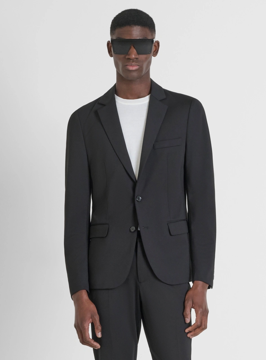 Antony Morato Ashe Super Slim Fit In Stretch Viscose Blend Blazer - Black