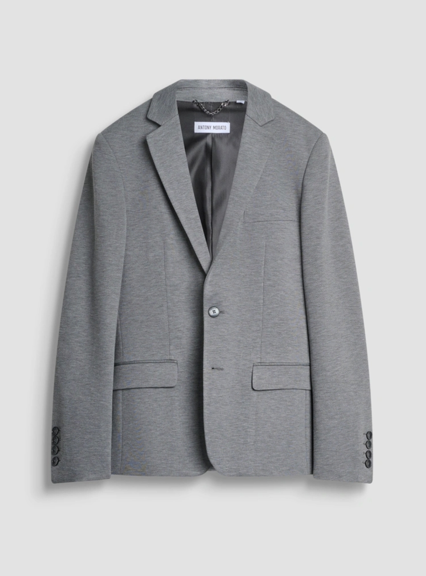Antony Morato Ashe Super Slim Fit In Stretch Viscose Blend Blazer - Medium Grey Melange