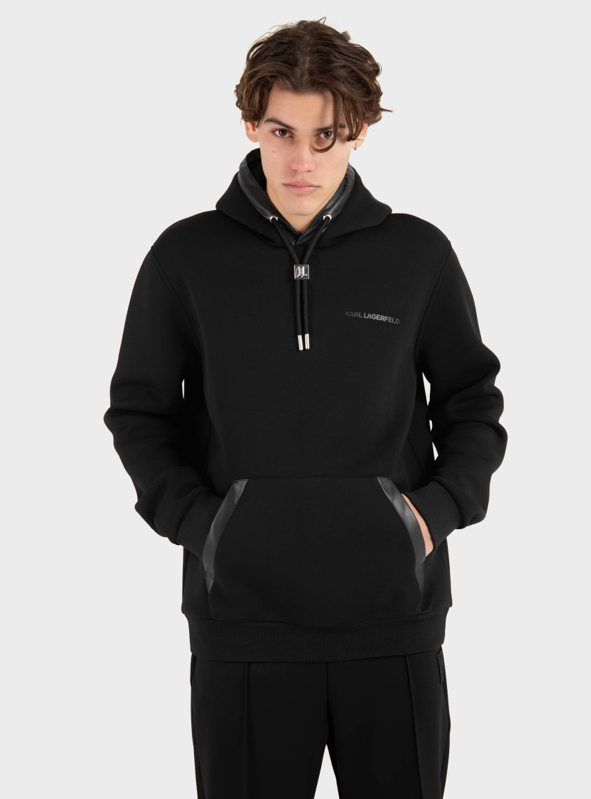 Karl Lagerfeld Half Zip KL Monogram Sweater - Black