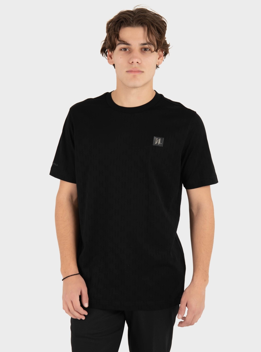 Karl Lagerfeld KL Monogram T-Shirt - Black