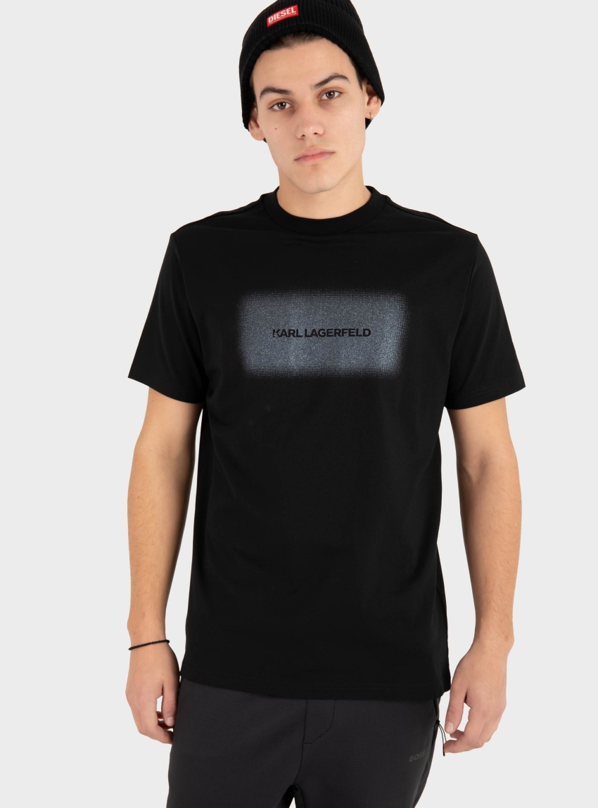 Karl Lagerfeld Faded Logo T-Shirt - Black