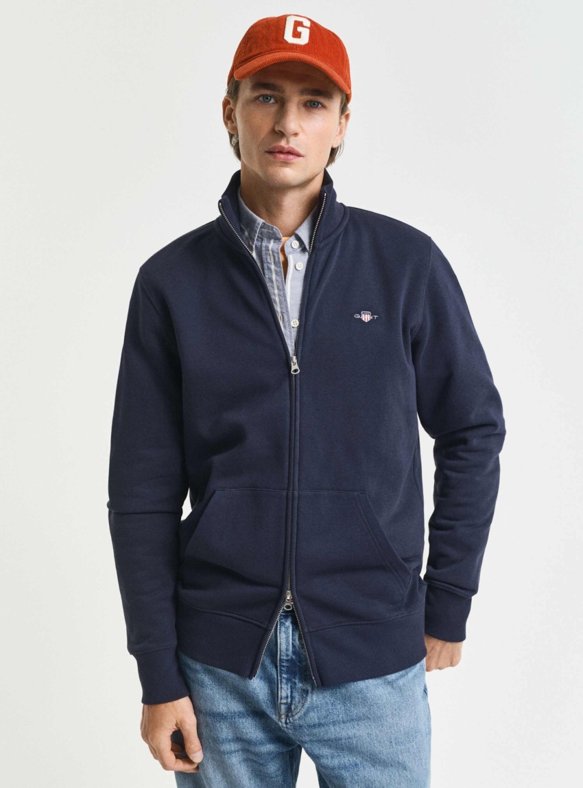 Gant Shield Zip Sweatshirt - Blue