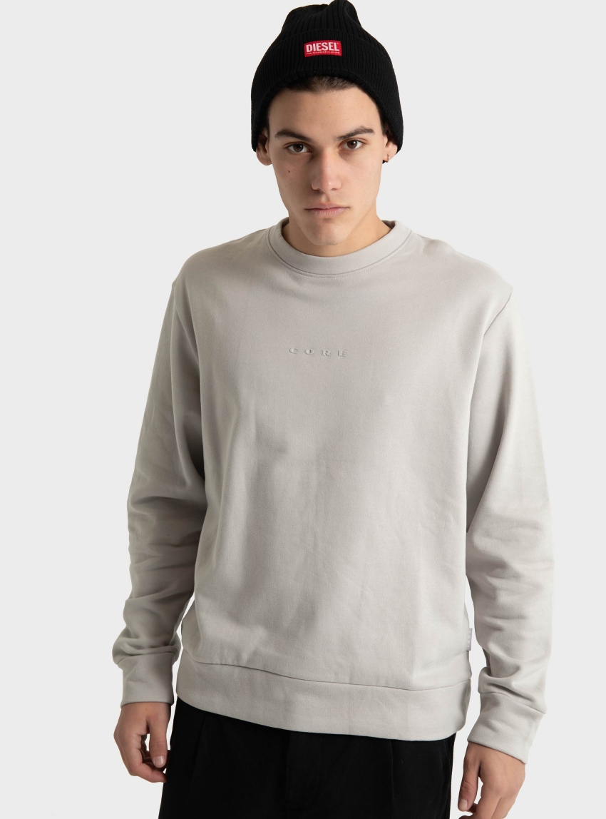 Jack & Jones Jcostance Relaxed Crew Neck Sweater - Light Grey