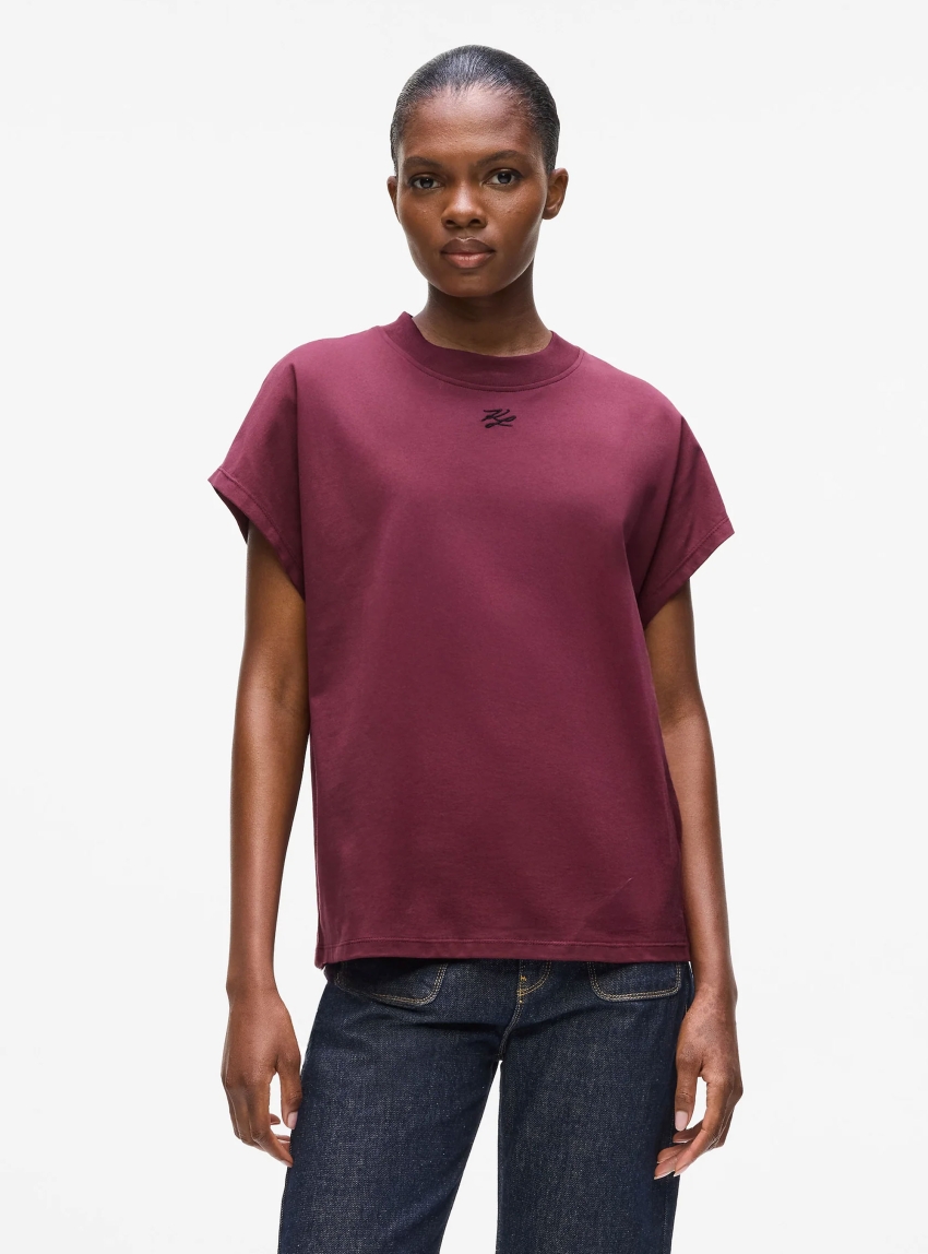 Karl Lagerfeld Autograph Relaxed T-Shirt - Bordeaux