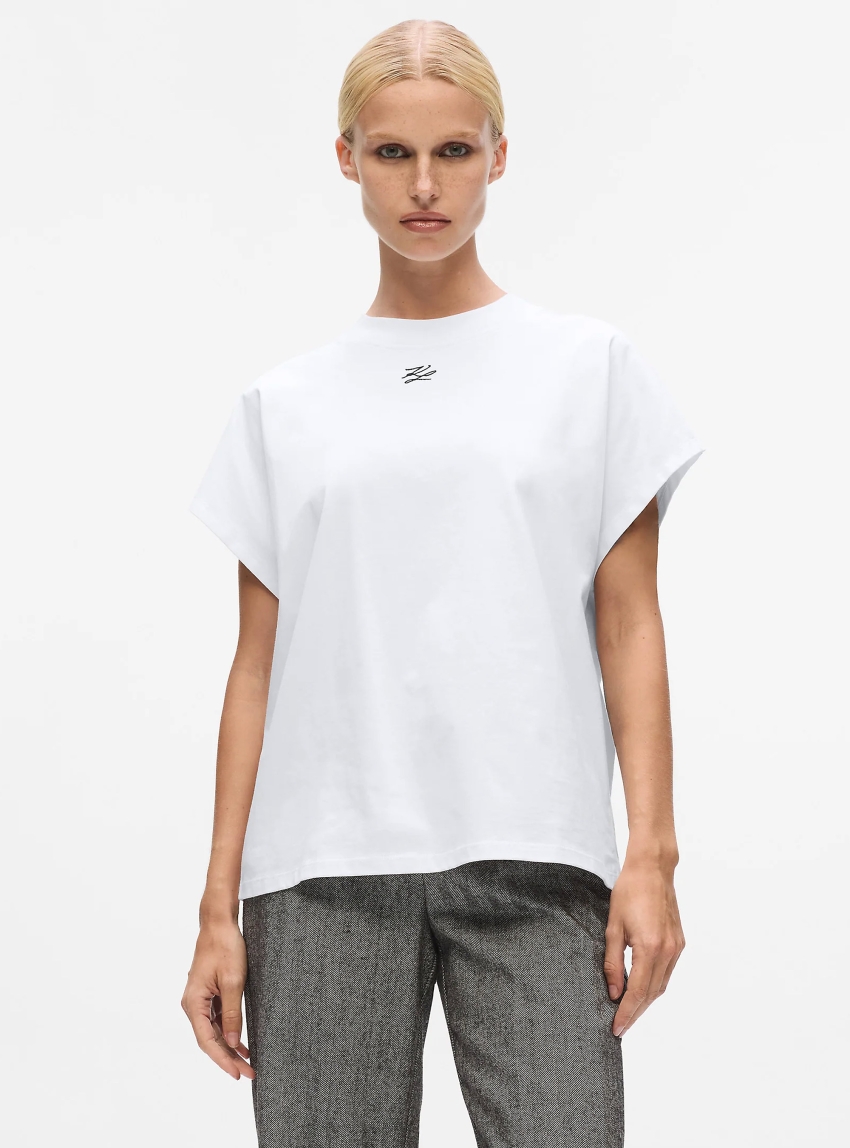 Karl Lagerfeld Autograph Relaxed T-Shirt - White