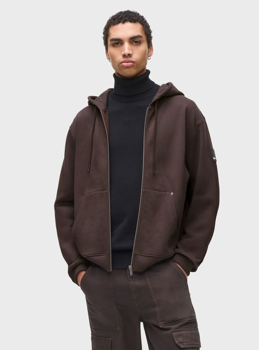 Karl Lagerfeld Jeans Zip-Up Hoodie - Brown