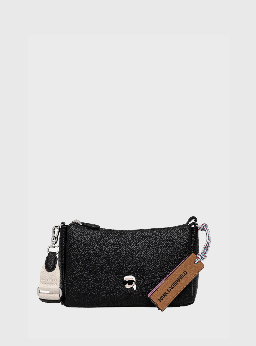 Karl Lagerfeld Ikon Pebble Small Shoulder Bag - Black