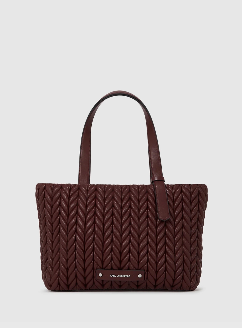 Karl Lagerfeld K/Weave Medium Tote Bag - Bordeaux