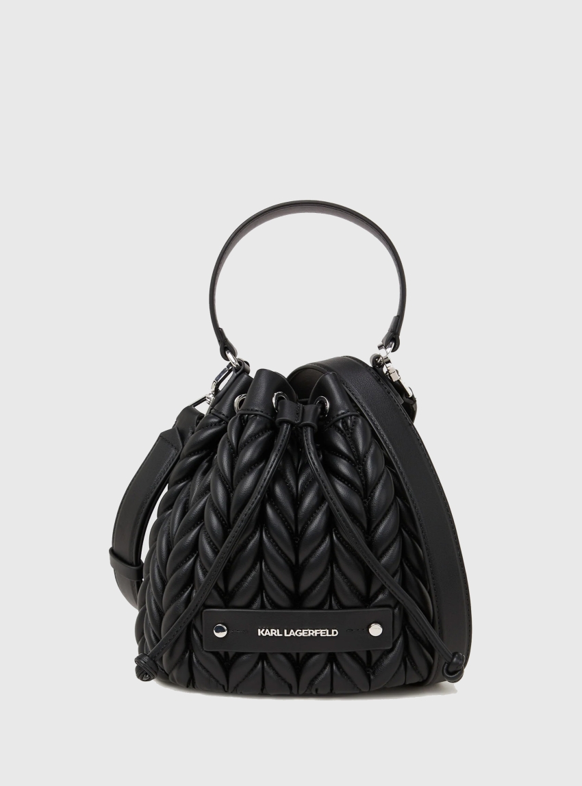 Karl Lagerfeld K/Weave Bucket Bag - Black