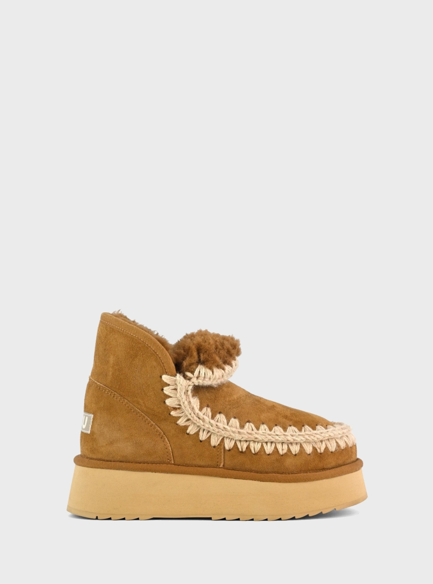Mou Mini Eskimo Platform Boots - Cognac