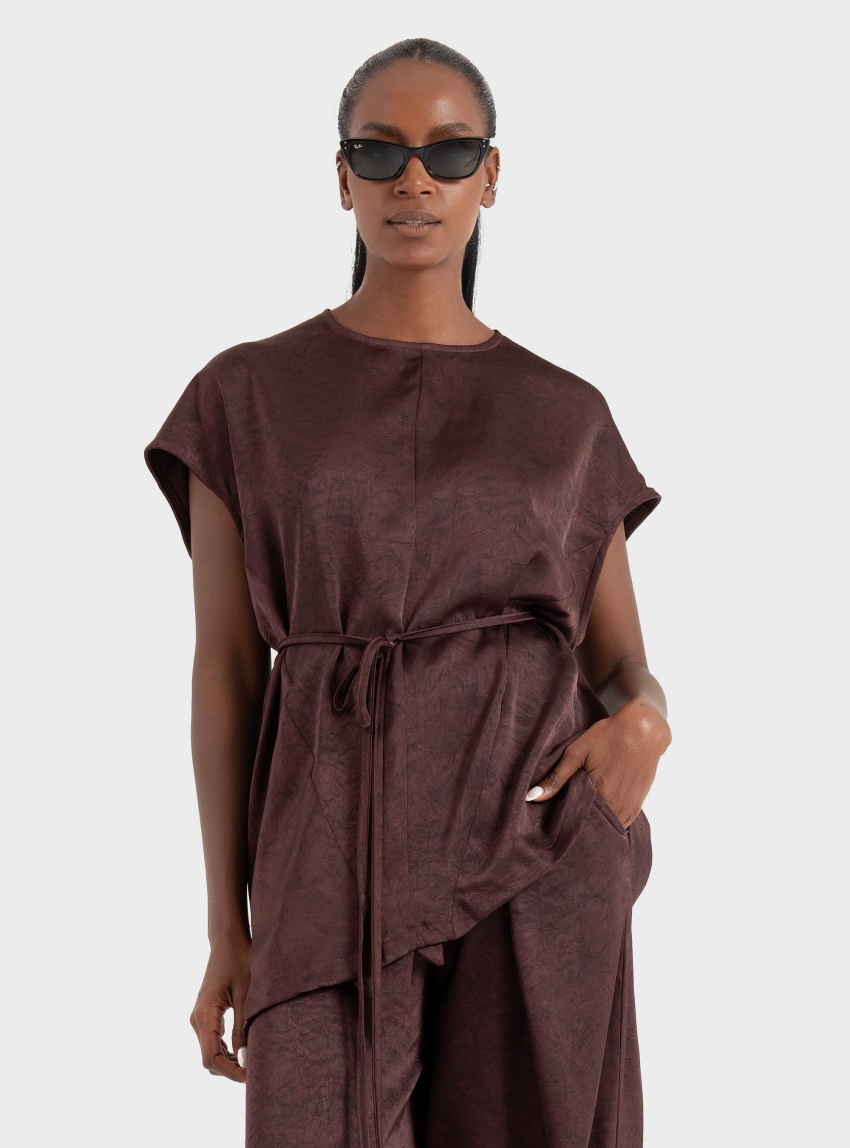 Black & Black  Blouse - Purple