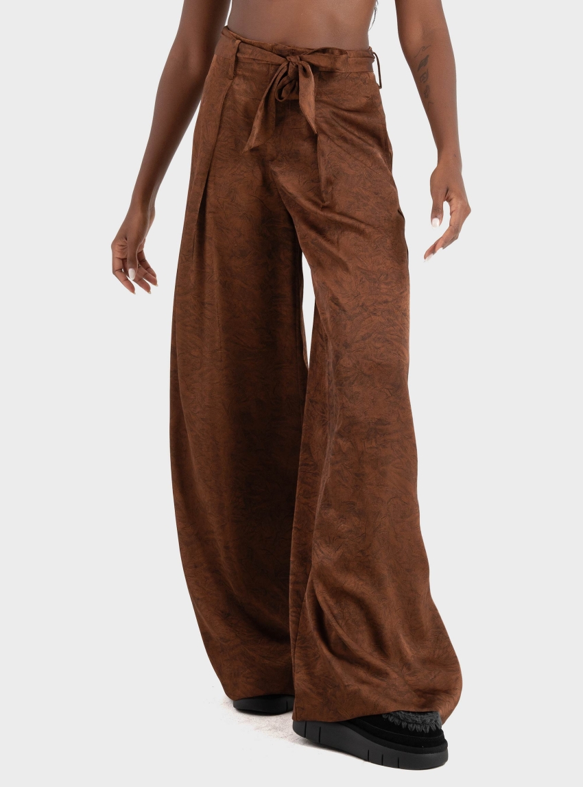 Black & Black  Pants - Brown